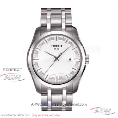 Perfect Replica Tissot Couturier Silver Face 40&30 MM Swiss Quartz Couple Watch T035.410.11.031